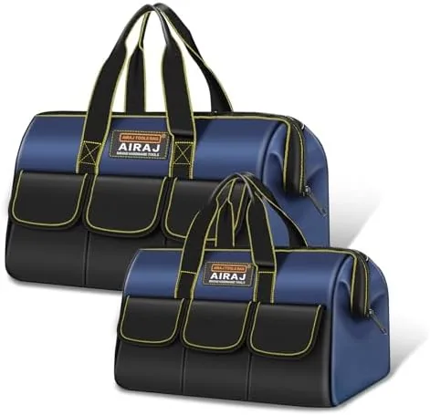 airaj 2 pack large tool bag14 18 wide mouth portable tool bags for men